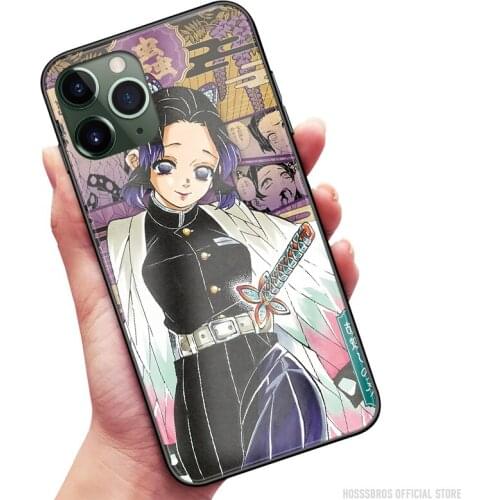 Shinobu Kocho Kimetsu no Yaiba Soft Silicone Glass for IPhone SE 6 6s 7 8 Plus X XR XS 11 12 Mini Pro Max Phone Case Cover Shell