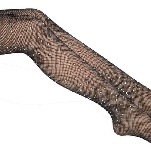 New Women Nightclub dance Diamond Mesh Tights Pantyhose Multicolor Rhinestone Nylons Shiny Pantyhose Collant Hosiery Fish Net