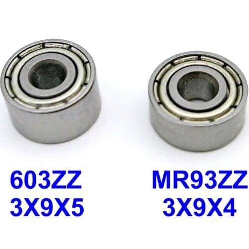 1pcs DALUO Bearing 603ZZ 3X9X5 MR93ZZ 3X9X4 603Z 603 MR93 MR93Z Single Row Miniature Deep Groove Ball Radial Ball Bearing