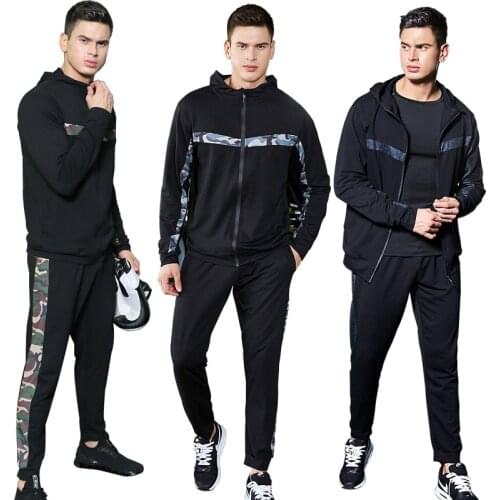 Autumn Men Sweatsuits Sportswear Zip Up Jacket Sweatshirt+sweatpant Casual Jogger Running Fitness Gym Outfits Set Sport Suit