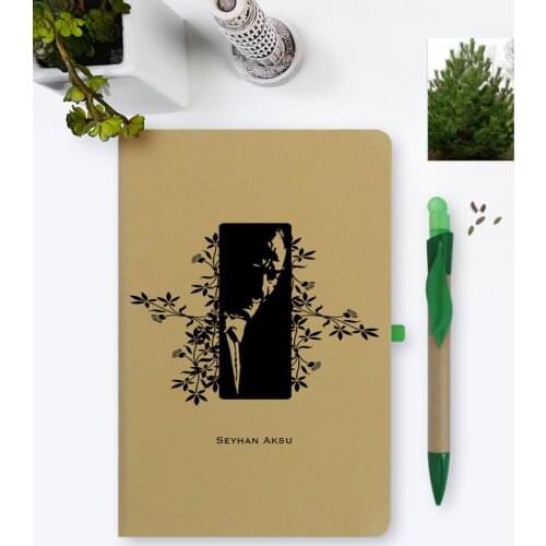 Personalized Ataturk Themed Environmentalist Notebook and Seeded Pen Set-8