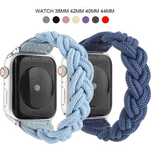 Watchbands for Apple Watch 6 Series SE Strap 40mm 44mm Woven Solo Loop Braided Bands for iwatch 5/4/3/2 38mm 42mm accessories