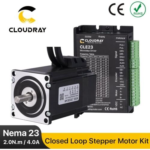 Cloudray Nema 23 Stepper Motor with Encoder 2.0N.m Closed Loop Stepper Motor Driver Easy Servo Driver with 1.5m Free cable
