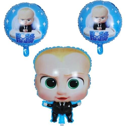 50Pcs Boss Baby Aluminum Film Balloon Birthday Party Decorations Party Decor Cartoon Balloon Boy Baby Shower Kids Toy Supplies