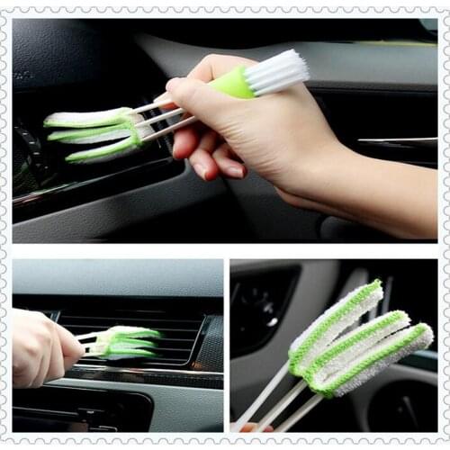 2In1 Green Car Cleaner Brush Vent Blinds for Volkswagen VW Passat B8 Limited Edition Variant VIII