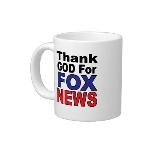 Thank god for fox news' White Ceramic Material Magical Coffee Mug - 11oz