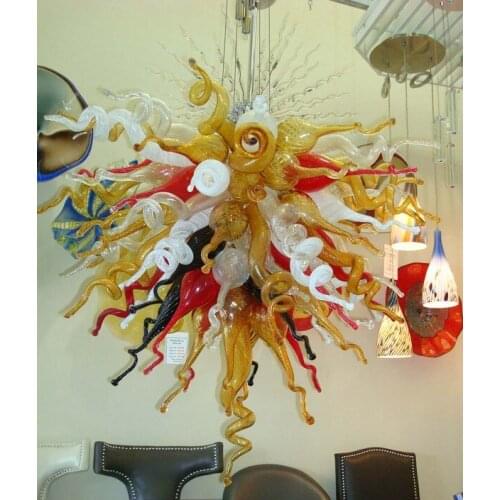 Modern Italian Style Colorful Chandelier with AC 110/120/220/240V LED Bulbs Hand Blown Glass