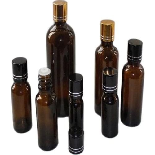 5ml 10ml 15ml 20ml 30ml 50ml 100ml Glass Cosmetic Containers Bottle Holed Inner Stopper Bottle Leakproof Essential Oil Bottles