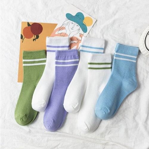 Striped cute socks woman calcetines women meias mulher skarpetki damskie kobieta skarpety meia calcetas korean style japanese