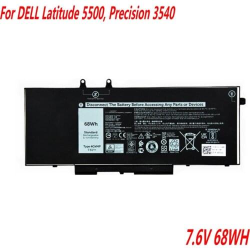 High Quality 7.6V 68WH 4GVMP X77XY Laptop Battery For Dell Latitude 5500 Precision 3540 Series