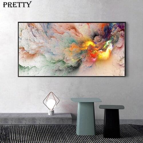 Bright Cloud Canvas Painting Abstract Art Gold Black Lightning Wall Posters and Prints Cuadros Nordic Living Room Home Decor