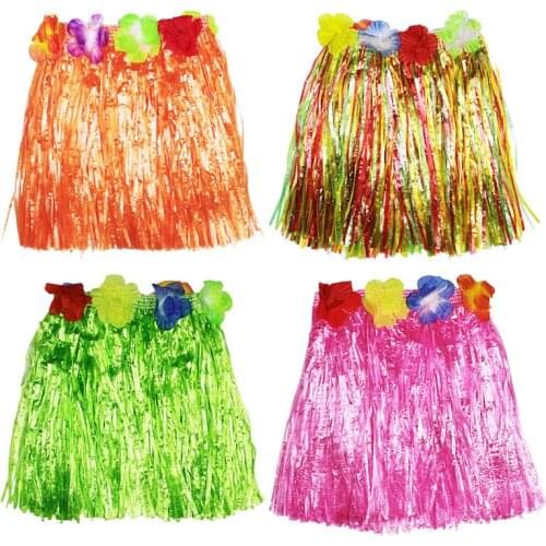 New 30cm Plastic Fibers Grass Skirts Hula Skirt Patry Decor Hawaii Kids Grass Skirts Hallowmas Xmas Show Dance Activity supplies