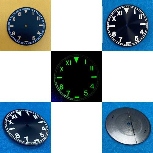Green Luminous Watch Dial 35mm Watch Dial for Japanese NH35A/4R/7S Movement G4