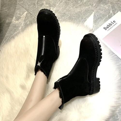 Women Fashion Genuine Leather Winter Mid-calf Boots Women front-Zipper Candy-colored Boots Size 35-40