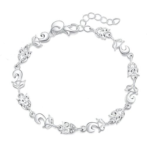 NEW 925 Sterling Silver Fox AAA Zircon Bracelet For Women Wedding Engagement Party Fashion Jewelry