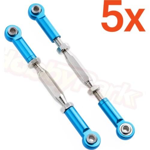 10PCS For TRAXXAS Slash 4X4 Aluminum Steering Turnbuckle Toe Link Camber Linkage 85mm Assembled Rod Ends Hollow Balls Left Right