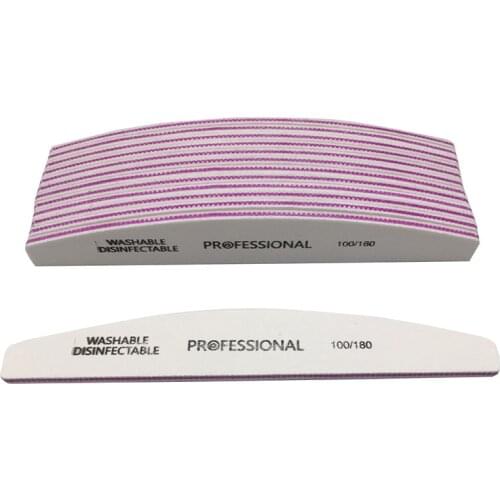 25Pcs/lot 100/180 Nail File Sanding Buffer Block Pedicure Manicure Buffing Polish Tools Professional Double Side Nail Files