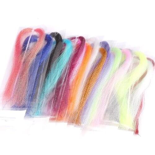 50pack/lot Fly Fishing Tying Crystal Flash String Jig Hook Flashing Snapper Rig Shinning Line Lure Mix color