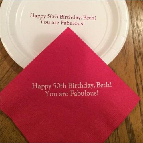 50pcs Personalized Napkins Wedding Paper Anniversary Party Monogram Custom Hashtag Hash Tag Napkins Beverage Cocktail birthday