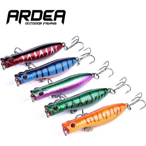 60mm 5gPopper lure topwater hard bait with hook Artificial Wobblers Swimbait Plastic Ice Fish fishing tackle