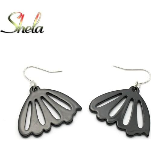 SHELA Resin Acrylic Drop Earrings for Women Black Vintage Geometric Casual Fashion Jewelry Dangle Pendientes Brincos wholesale