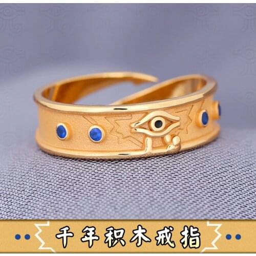 Anime Yu-Gi-Oh Yugi Muto Ring S925 sterling sliver Fashion Jewelry Gift Adjustable US 7/8/9# Mens Creative Gift new hot