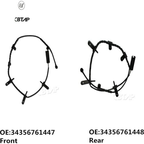 BTAP 2 Pcs Rear+Front Brake Pads Sensor For Mini Cooper R50 R52 R53 L4 1.6L 2003-2008 34356761448 34356761447 New