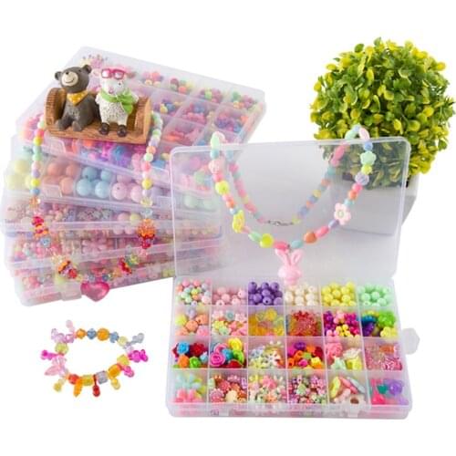 2019 Children creative DIY beads toy Shipping with whole accessory set/ Kids girls handmade art craft educational toys for gifts