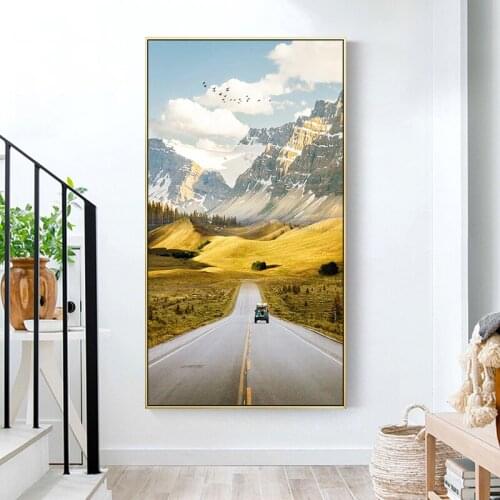 EECAMAIL Porch Vertical Diamond Painting Full Of Diamonds Embroidered Natural Scenery Living Room Stickers Diamond Nordic Landsc