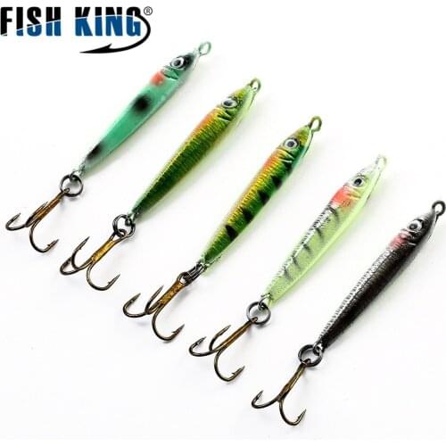 FISH KING Ice Fishing Lure 5g/9g 3D Eyes hard artifical bait for fishing minnow popper With AD-Sharp Hooks Winter Jig Wobbler