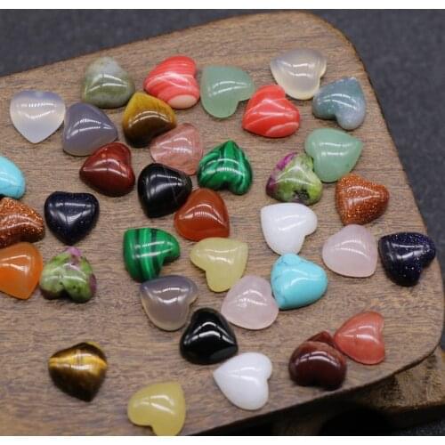 5Pcs/Pack Ring Surface Cabochons 18 Colors Heart Shape Love Ring Face Bare Stone DIY Beads for Making Rings Earrings Size 10mm