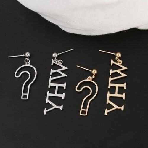 Contracted asymmetric stud earrings fashion female temperament joker question mark earrings jewelry accessories