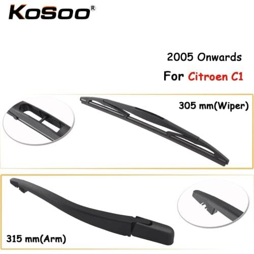 KOSOO Auto Rear Car Wiper Blade For Citroen C1,305mm 2005 Onwards Rear Window Windshield Wiper Blades Arm,Car Accessories