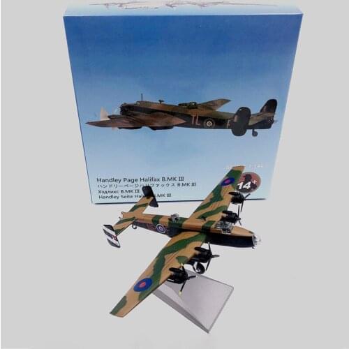 Diecast 1/144 Scale Royal Air Force Halifax Fighter Aircraft Model of World War II Alloy Airplane Model Collection Souvenir