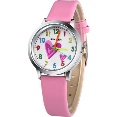 Relojes Fashion design cartoon heart-shaped cute childrens watch student Kids Girls Watch Casual Quartz lady Wristwatch