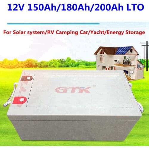 Powerful LTO 150Ah 180Ah 200Ah LTO Lithium titanate battery 12v BMS for Camper/solar system/motorboat+20A charger