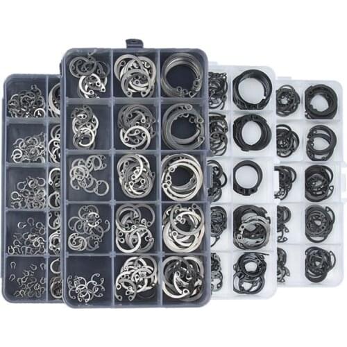 148pcs C-type Elastic Seals Snap Retaining Washers Circlip Ring Kit Circlip Snap Retaining Washer