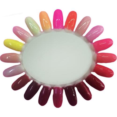 Natural Transparent Fake Nail Art Display 10Pcs Lots Nail Polish Glue Display 20 Tips / Piece Wheel Design Nails Tool Set