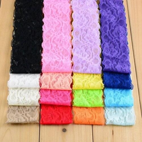 100 pcs/lot New Arrivel 2" wide elastic lace headband DIY hair band accessories
