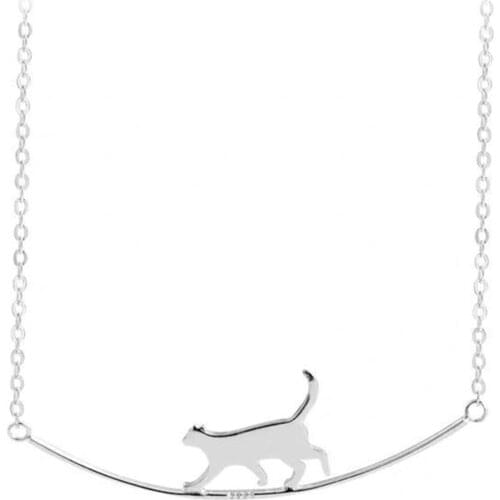 Women New Fashion Animal Walking Cat Necklace Pendant Clavicle Women Jewelry Gifts For Girls Hot Sale Party Essential Accessory