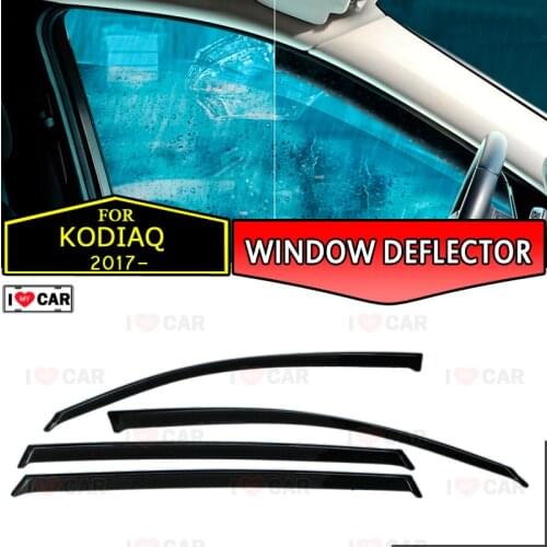 Window deflectors for Skoda Kodiaq 2017- car window deflector wind guard vent sun rain visor cover car styling