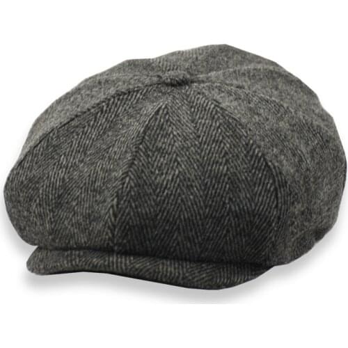 Autumn winter new striped duck tongue hat European wind mens hat retro wind director forward hat newspaper childrens hat