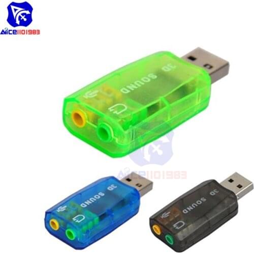 Diymore CM108 USB to 3D Audio Sound Card Adapter Converter Random Color