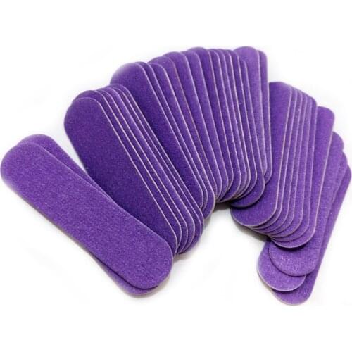 Brand New 100pcs Mini Nail File Buffer Purple Fashion Sanding Nail Files Buffer Buffing Wood limas para manicura Wholesale