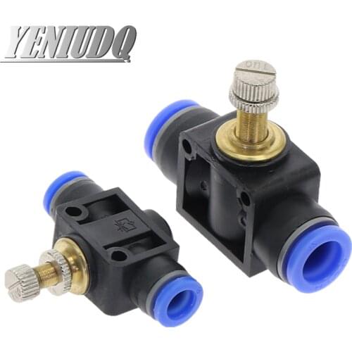 SA" Pneumatic Fittings 4mm to 12mm OD Hose Tube Gas Flow Adjust Valve Connector Fitting Air Speed Controller