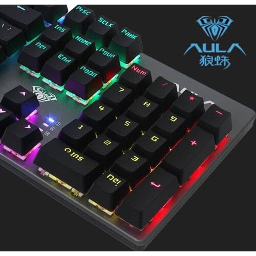 AULA F2068 104key Gaming Mechanical Keyboard SwitchUSB Wired Keyboard Anti-ghosting Mix Backlit LED For Gamer PC Laptop Hebrew
