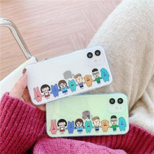 JAMULAR Cute Caroon Japan Anime Transparent Phone Case For iPhone 11 Pro 12 X XS MAX XR SE20 7 8Plus Lovely Soft TPU Cover Coque