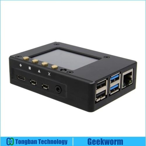 Raspberry pi 2.4 inch High PPI LCD TFT Screen Display with cooling fan and Aluminum CNC Case for Raspberry Pi 4 Model B