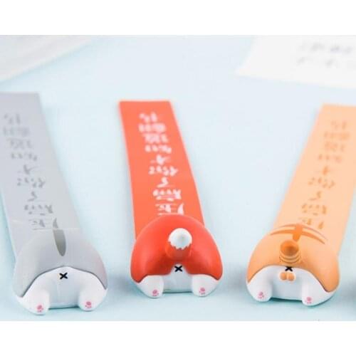 Lovely Cartoon Dog Cat Hamster Fox Ass Bookmarks Novelty Book Reading Item Creative Gift for Kids Children Stationery