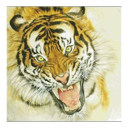 Ferocious Tiger Avatar Animal Top Quality 1 Embroidery Needlework 14CT Unprinted Cross Stitch Kits DIY Art Handmade Home Decor
